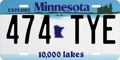 MN license plate 474TYE