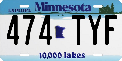 MN license plate 474TYF