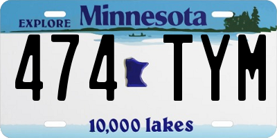 MN license plate 474TYM