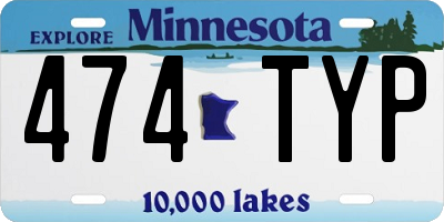 MN license plate 474TYP