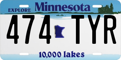 MN license plate 474TYR