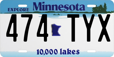 MN license plate 474TYX