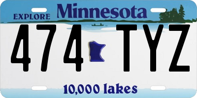 MN license plate 474TYZ
