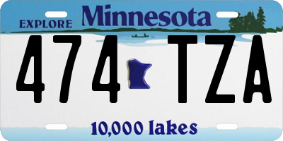MN license plate 474TZA