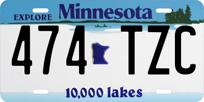 MN license plate 474TZC