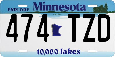 MN license plate 474TZD