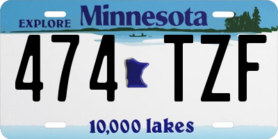 MN license plate 474TZF
