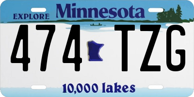 MN license plate 474TZG