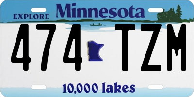 MN license plate 474TZM