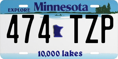MN license plate 474TZP