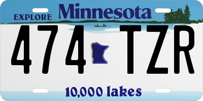MN license plate 474TZR