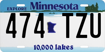 MN license plate 474TZU
