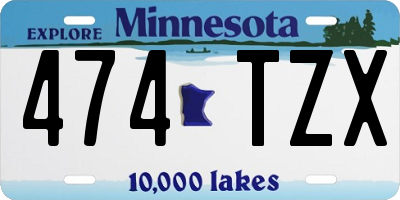 MN license plate 474TZX