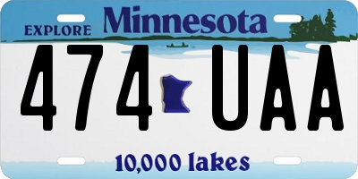 MN license plate 474UAA