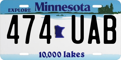 MN license plate 474UAB