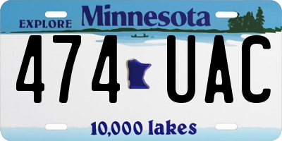 MN license plate 474UAC