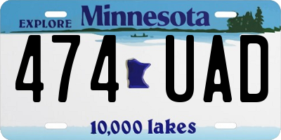 MN license plate 474UAD