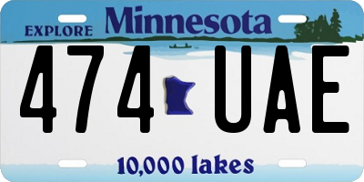 MN license plate 474UAE
