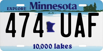MN license plate 474UAF
