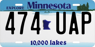 MN license plate 474UAP