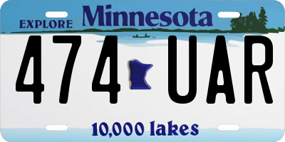 MN license plate 474UAR
