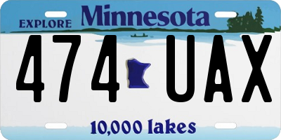MN license plate 474UAX