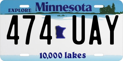 MN license plate 474UAY