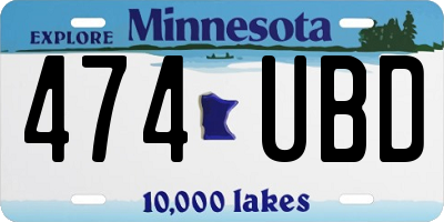 MN license plate 474UBD