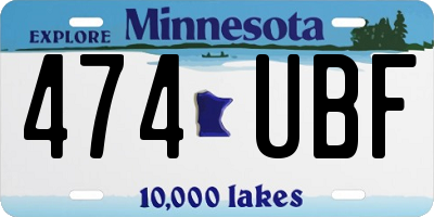 MN license plate 474UBF