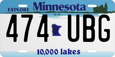 MN license plate 474UBG