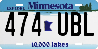 MN license plate 474UBL