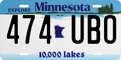 MN license plate 474UBO