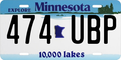 MN license plate 474UBP