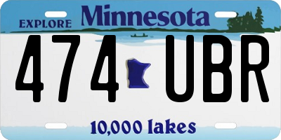 MN license plate 474UBR