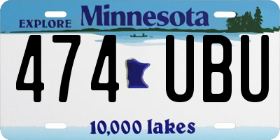 MN license plate 474UBU
