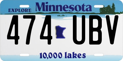MN license plate 474UBV