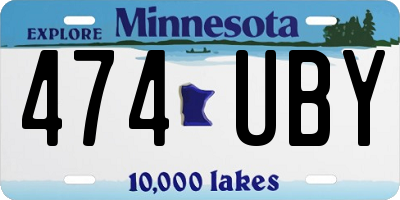 MN license plate 474UBY