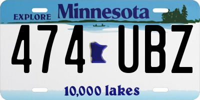 MN license plate 474UBZ