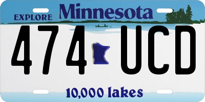 MN license plate 474UCD