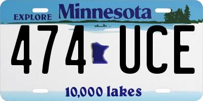 MN license plate 474UCE