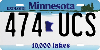 MN license plate 474UCS