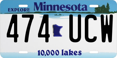 MN license plate 474UCW