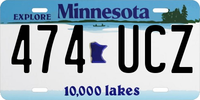 MN license plate 474UCZ