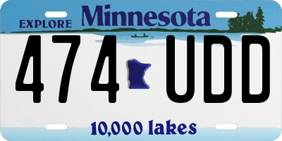 MN license plate 474UDD