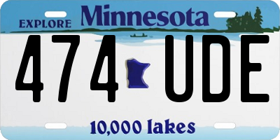 MN license plate 474UDE