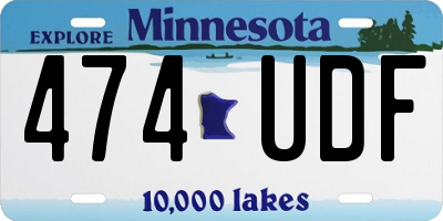 MN license plate 474UDF