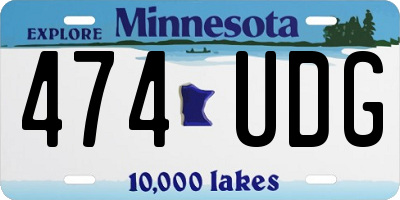 MN license plate 474UDG