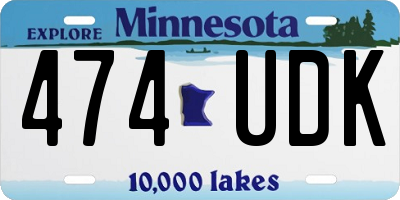 MN license plate 474UDK