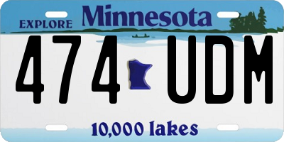 MN license plate 474UDM