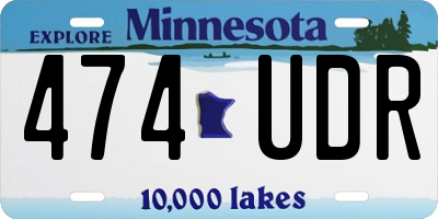 MN license plate 474UDR